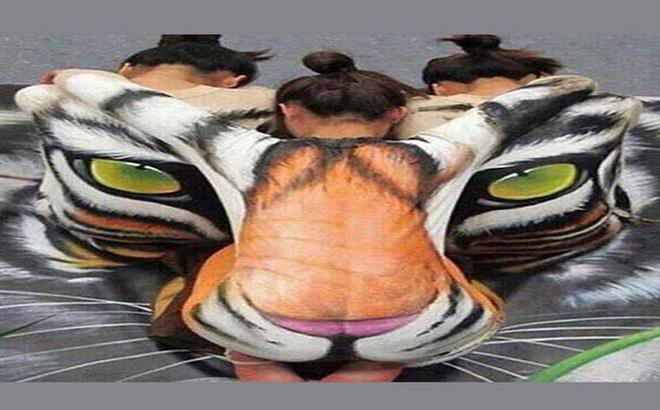 Ấn tượng thị giác: Bạn nhìn thấy mặt con hổ, 1 cô gái hay 3 cô gái?-1