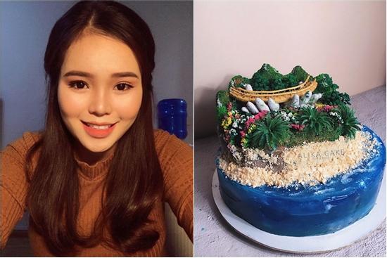 9X tự làm bánh kem 'đại dương' biểu tượng cầu Vàng cổ vũ tinh thần người Đà Nẵng chống dịch