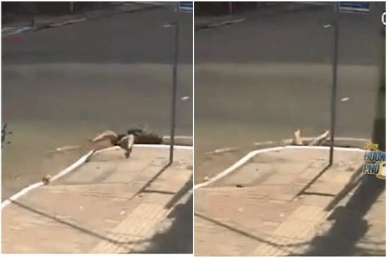 CLIP: Đâm trúng ô tô giữa ngã tư, cô gái ngã thụt xuống cống khiến tất cả giật mình