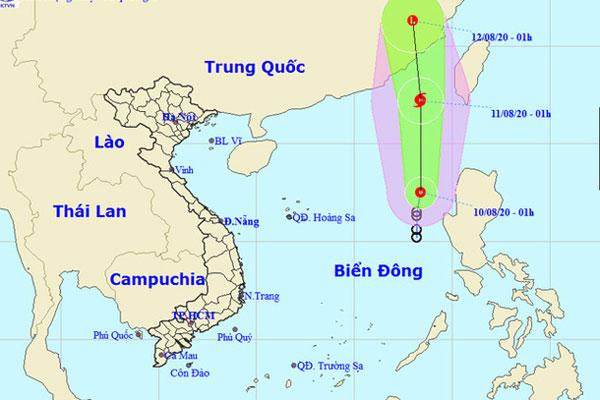 Áp thấp nhiệt đới có khả năng mạnh lên thành bão số 3 gây mưa dông, gió giật-1
