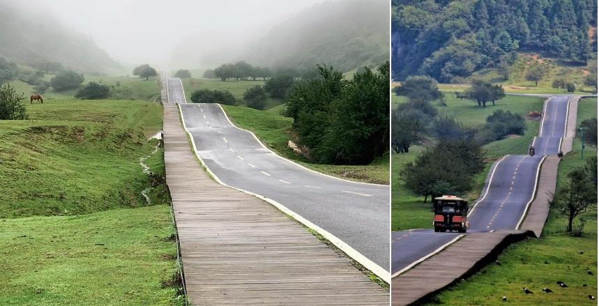 Đoạn đường nhấp nhô như lượn sóng ở Trung Quốc-1