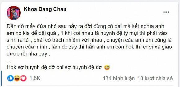 Bị đàn anh tố sân si và nói xấu cả showbiz, Châu Đăng Khoa lên tiếng: Không sợ huynh đệ dở, chỉ sợ huynh đệ dơ-2