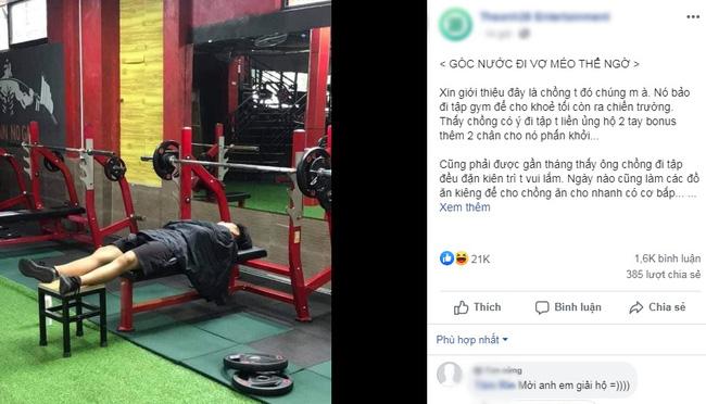 Xôn xao anh chồng sợ vợ vào phòng gym đắp áo ngủ nhờ hút nghìn like trên MXH và sự thật bất ngờ-1