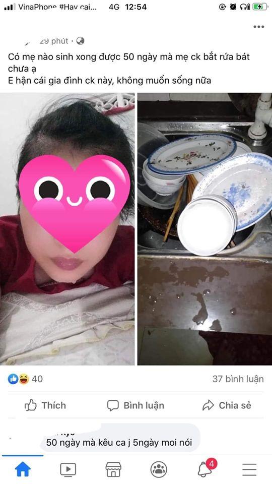 Than vãn nhà chồng đối xử tệ bạc vì sinh được 50 ngày đã phải rửa bát, mẹ trẻ bị dân mạng mắng sấp mặt-1
