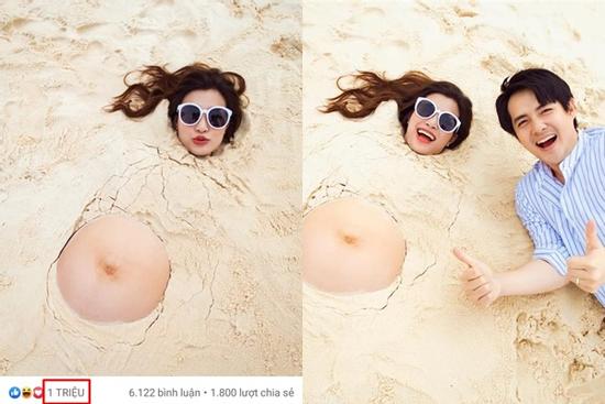 Bức ảnh Đông Nhi khoe bụng bầu gây sốt MXH với 1 triệu 'like'