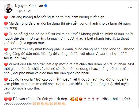 Xuân Lan: Đàn ông trăng hoa nên thành đôi với tiểu tam thủ đoạn-1