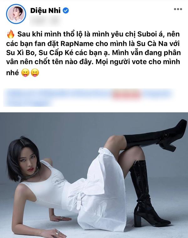 Muốn thi Rap Việt, Diệu Nhi thổ lộ tình yêu với Suboi, công bố rapname hết hồn-3