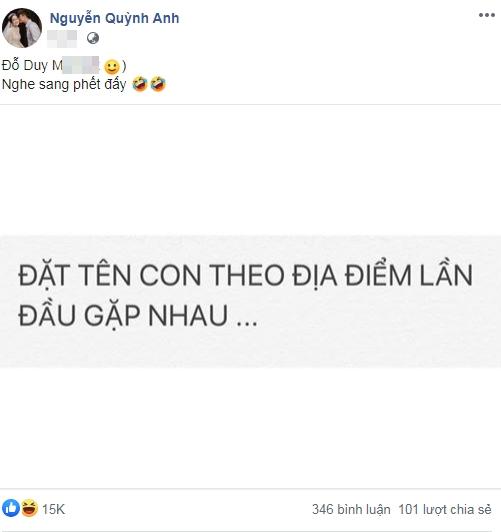 Đặt tên con gắn liền nơi tình yêu bắt đầu, vợ Duy Mạnh nhận hàng trăm gợi ý cười sái hàm-1