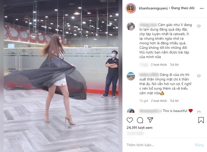 Khánh Vân bị nhận xét lạm dụng mạng xã hội khoe catwalk, fan quốc tế cũng vào chê-2