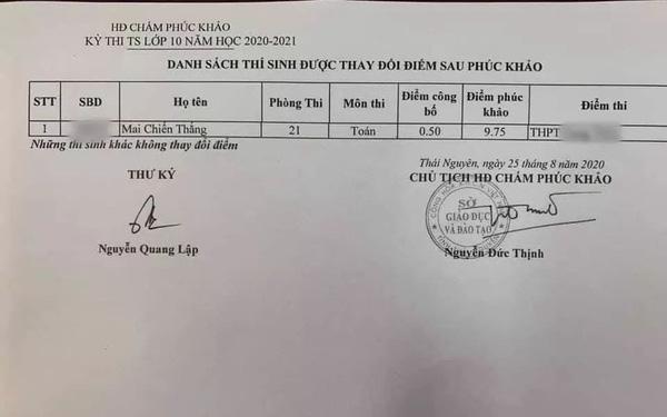 Pha phúc khảo kỳ tích của nam sinh lớp 10 ở Thái Nguyên: Từ 0,5 điểm thành 9,75-1