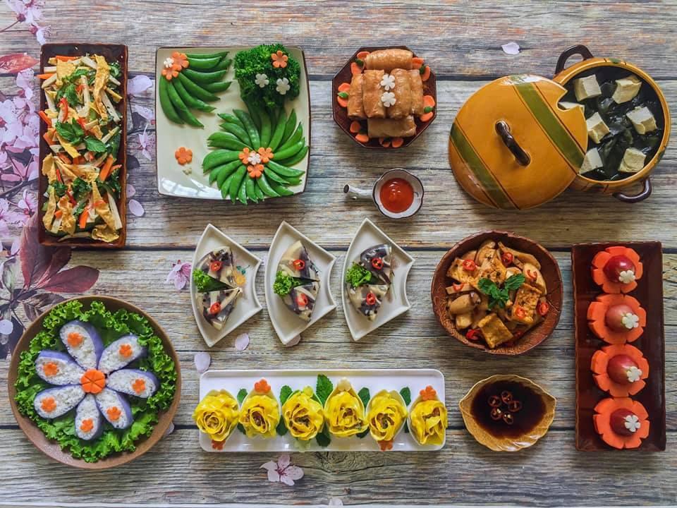 5 mâm cơm chay cúng gia tiên mùa Vu Lan-3