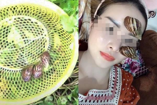 Rùng mình cô gái bắt cả bầy ốc sên thả lên mặt vì tin chất nhầy giúp làm đẹp da-1