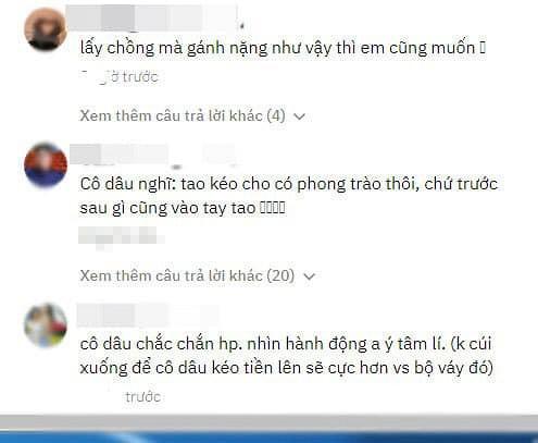 Xuýt xoa cô dâu trẻ cổ đeo đầy vàng còn được chồng tặng bánh kem ngập tiền ở đám cưới-3