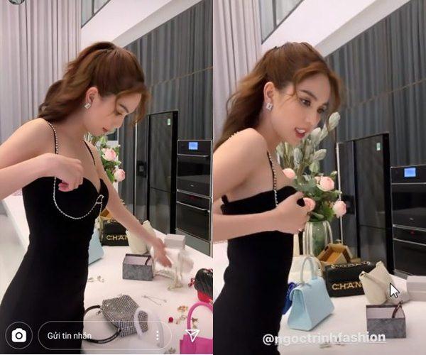 Sau ảnh nude, Ngọc Trinh tiếp tục thiêu đốt mạng xã hội với clip mặc nội y ren mỏng tang-5