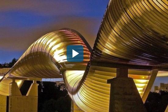 Cây cầu hình sóng lượn ở Singapore