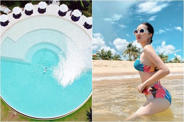 Bảo Thy thả dáng thướt tha tại cầu gỗ xuyên biển độc nhất ở Nha Trang-8