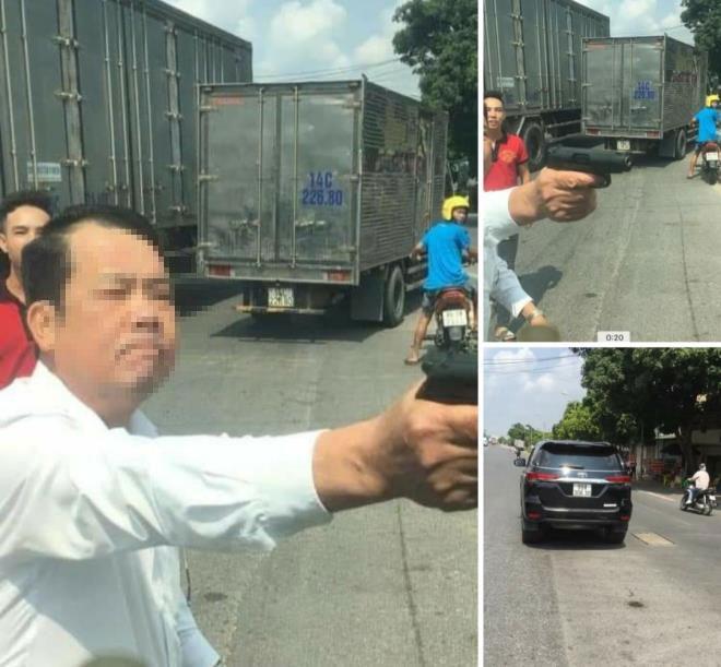Xin vượt không được, tài xế rút súng dọa bắn vỡ sọ người đi đường ở Bắc Ninh-1