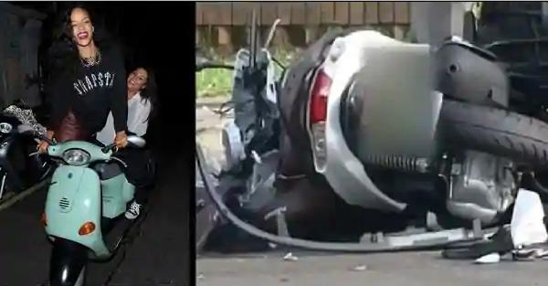 Rihanna thâm tím mặt vì ngã xe máy điện-2