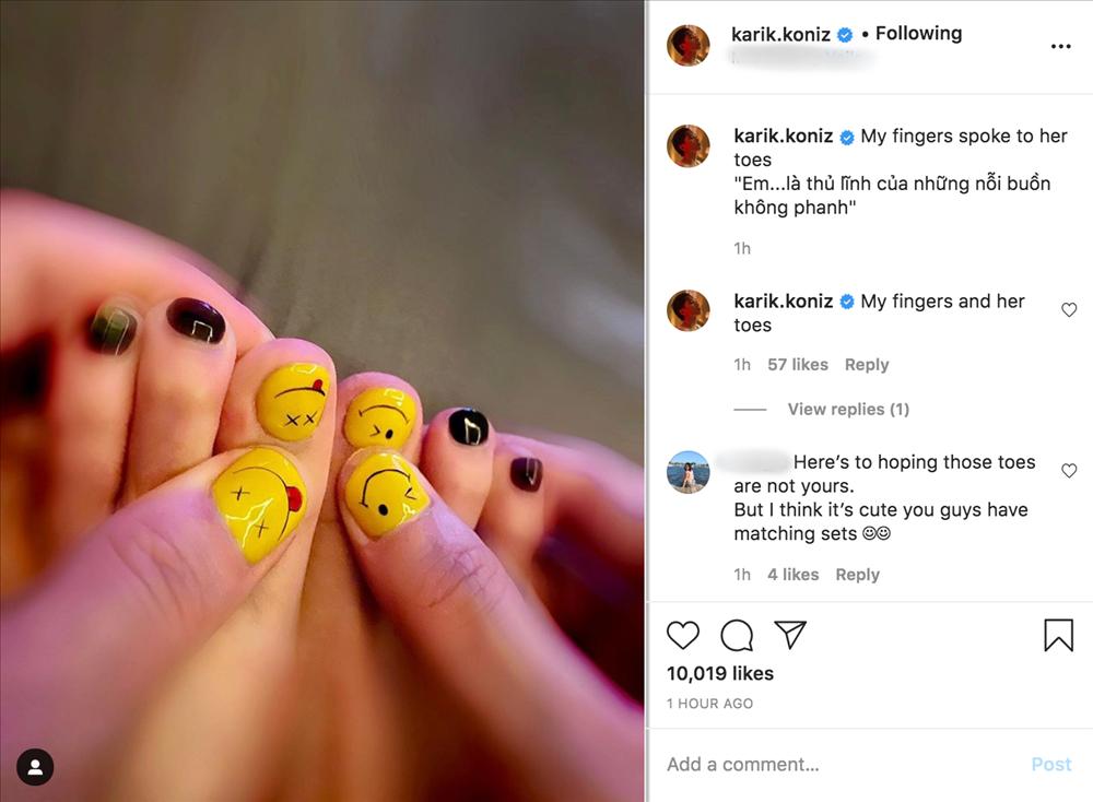 Cưng bạn gái kiểu Karik: Sơn móng tay đôi với móng chân người yêu mới chịu-1