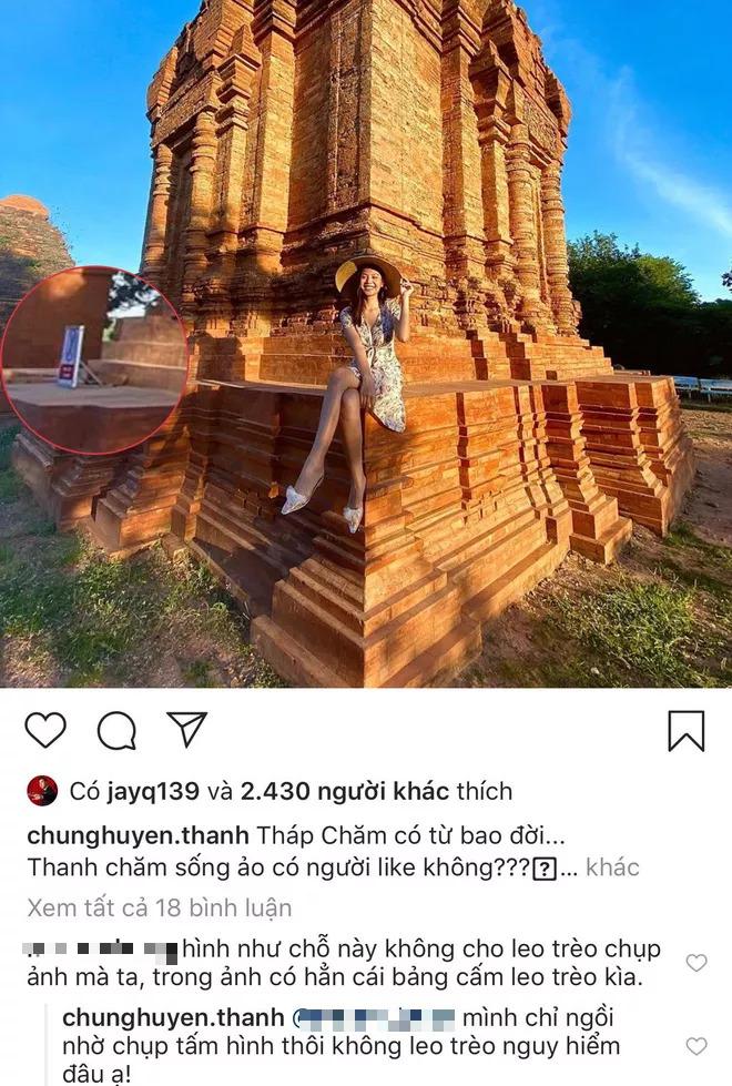 Chúng Huyền Thanh nói gì khi bị tố ngồi lên tháp cổ sống ảo dù có bảng cấm?-1