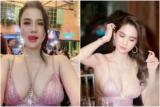 Ngọc Trinh bị chính chị gái 'dìm hàng' khi mặc cùng 1 bộ váy cắt khoét táo bạo