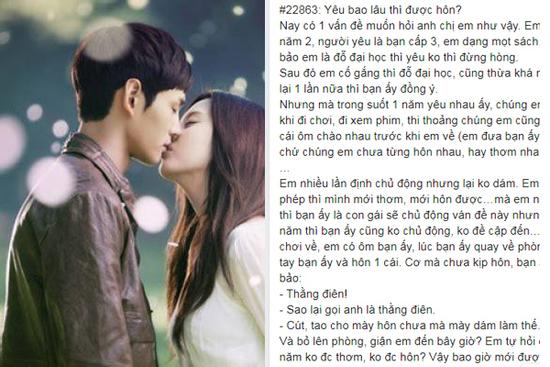 Lên mạng hỏi yêu bao lâu thì được hôn, thanh niên nhận trăm câu trả lời bá đạo