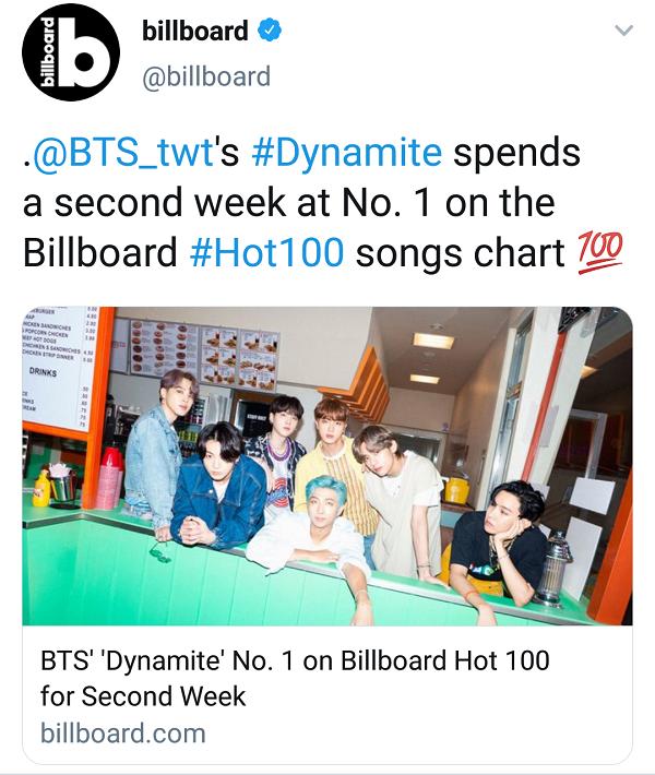 BTS trở thành Nghệ sĩ Châu Á đầu tiên và duy nhất 2 tuần liên tiếp đứng No.1 Billboard Hot 100-2