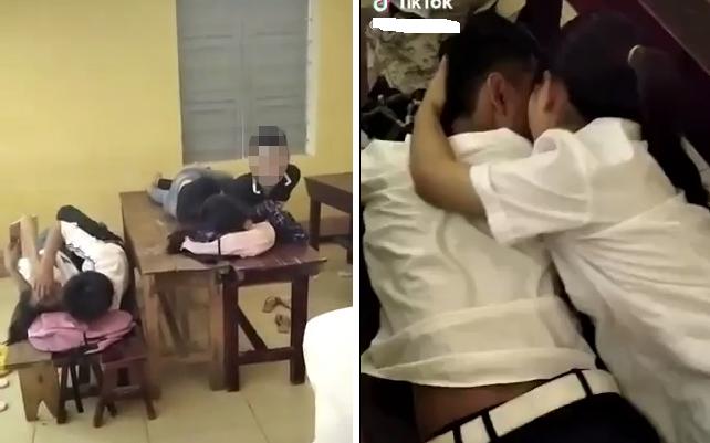 Học sinh đi khai giảng mà ôm ấp không rời, cô giáo xử thẳng tay cả anh lẫn chị-5