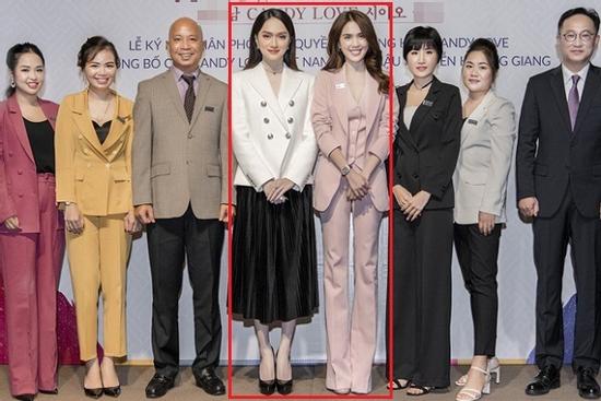 Ngọc Trinh bị lật tẩy chiều cao thật khi đứng cạnh Hương Giang