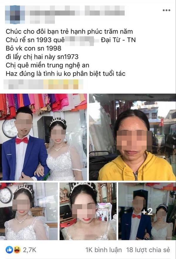 Xôn xao chú rể sinh năm 1993 ở Thái Nguyên bỏ vợ trẻ, cưới người yêu hơn 20 tuổi-1