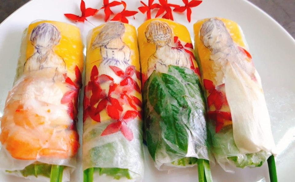 Ngưỡng mộ tài nấu ăn: Tạo hình gỏi cuốn thành bức tranh đậm đà bản sắc Việt-4