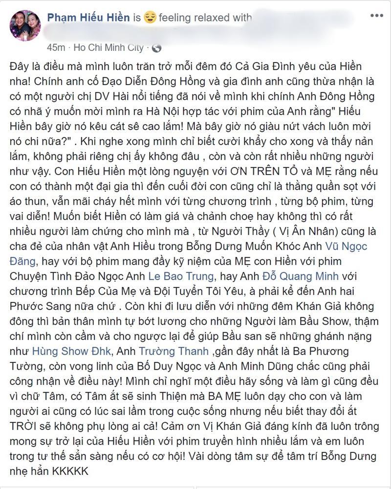 Hiếu Hiền tố một nữ diễn viên hài nổi tiếng nói mình hét cát-xê cao-4