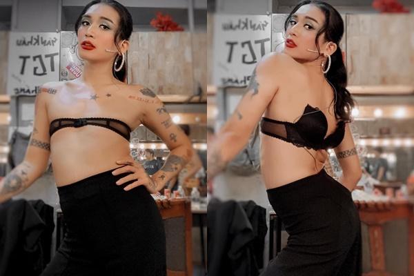 BB Trần diện váy xẻ sâu giả gái, dân mạng thót tim vì hớ hênh-4