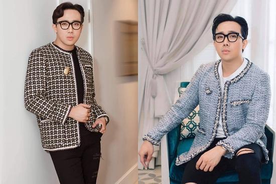 Diện áo vải tweed điệu đà, Trấn Thành bị nghi 'mượn đồ của vợ'