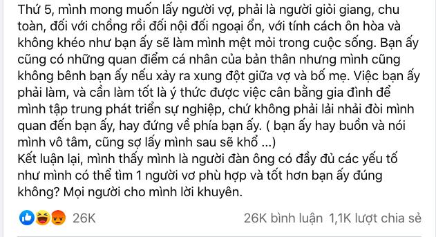 Không muốn cưới nên lên MXH bóc phốt, chê bai người yêu thu hút đến 26k like-1