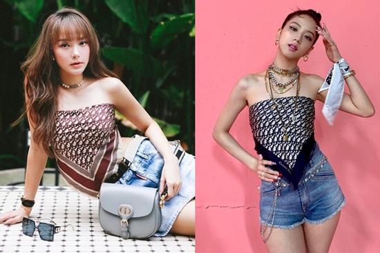 Lên đồ giống hệt Jisoo, Minh Hằng vẫn 'hiền khô' so với idol Hoa hậu