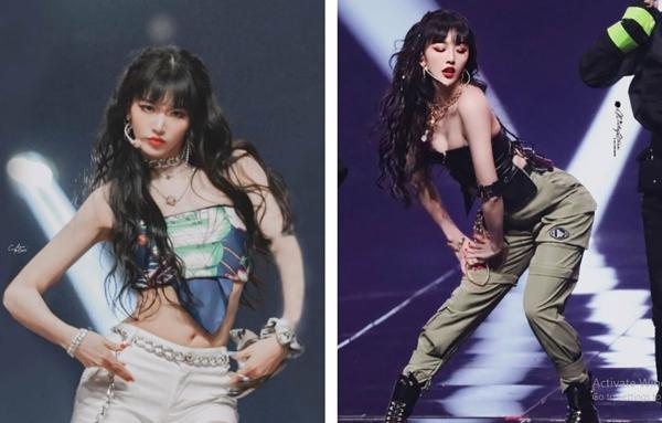 Khổng Tuyết Nhi có vóc dáng chuẩn nhưng fan than phiền stylist để cô thường xuyện mặc đồ quá ít vải. Trong show diễn, nữ idol mặc hai bộ đều "nguy hiểm". Chiếc áo quây bó sát khiến Khổng Tuyết Nhi lộ vòng một căng đầy. Nhiều người cho rằng trang phục khiến thành viên The9 cảm thấy lúng túng, có những bức ảnh sexy quá đà.