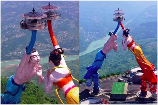 Cặp tượng tình nhân khổng lồ ở Trung Quốc