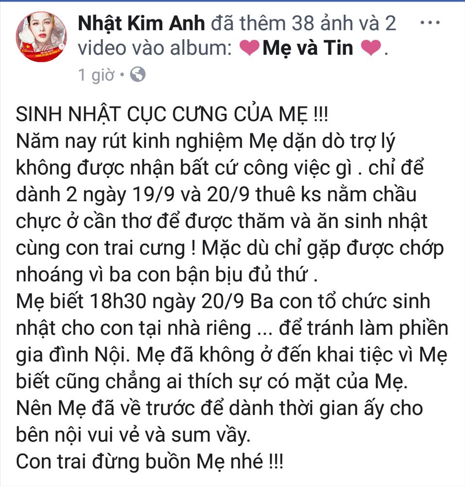 Nhật Kim Anh mừng sinh nhật con nhưng không quên đá đểu chồng cũ-1