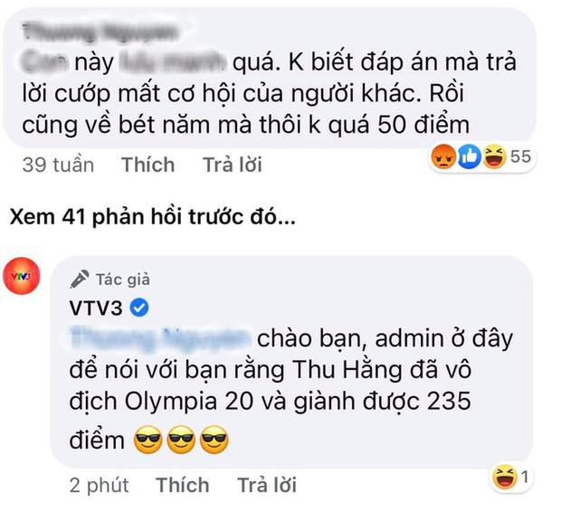 Dân mạng trù Thu Hằng kém nhất chung kết Olympia, VTV phản dame gắt thôi rồi-1