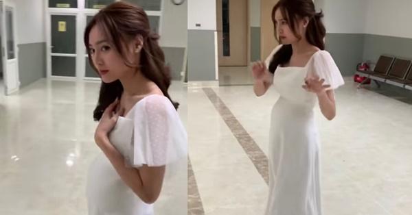 Còn đâu vòng eo 54cm, Ninh Dương Lan Ngọc lộ bụng bầu ở phim trường-3