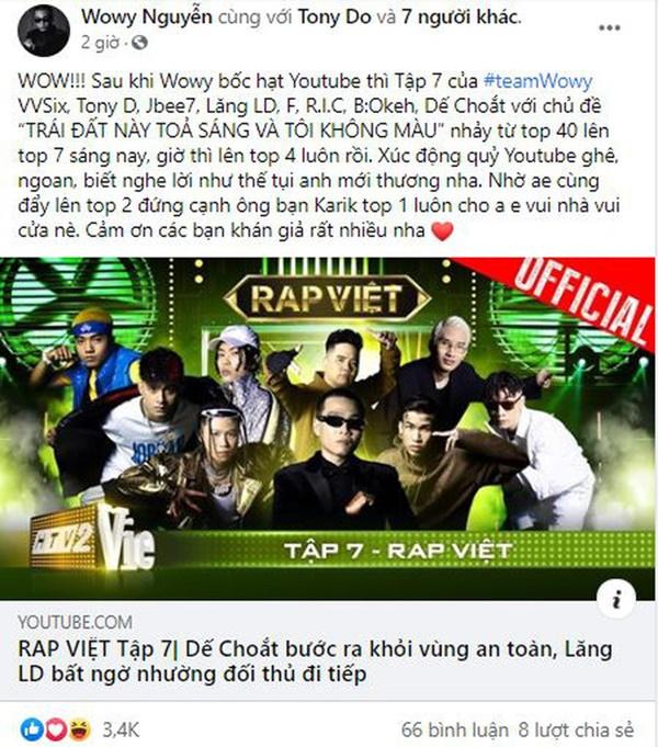 Wowy vận động khán giả đưa tập Đối đầu của team chỉ lên top 2 trending, lý do là gì?-4