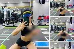Cô gái trẻ gây sốc thản nhiên vạch áo khoe ngực ngồn ngộn như sắp rơi ở phòng gym