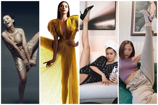 Bắt chước pose xoạc chân như Victoria Beckham: Thu Minh phản cảm - Hà Hồ đỉnh cao