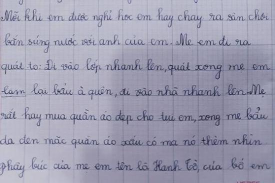 Cậu nhóc lớp 1 làm văn tả về mẹ, chân thực đến mức dân mạng chỉ biết cười lăn lóc