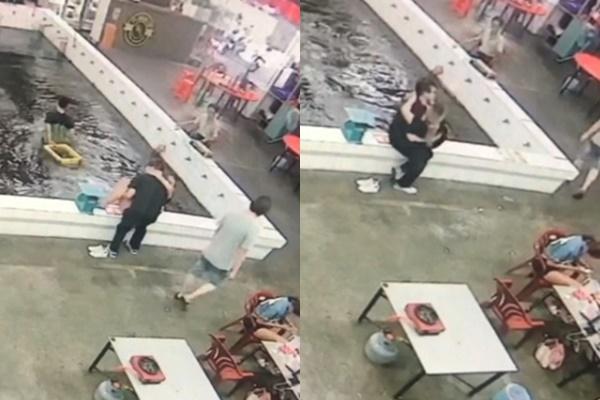 Mải mê diễn cảnh yêu đương, cặp đôi ngã xuống hồ vẫn ôm nhau không rời-1