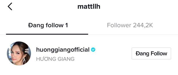Hương Giang gia nhập hội chỉ theo dõi mình anh, tài khoản 3 triệu follow chỉ care mỗi Matt Liu-3