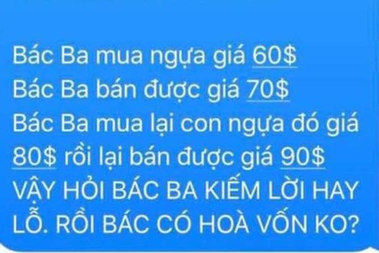 Xuất hiện bài toán hack não nhất MXH hôm nay, đến dân kinh tế cũng bị làm lú lẫn