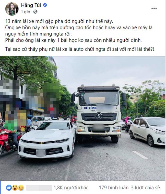 Hằng Túi va chạm giao thông, dân mạng không thương còn trách bà bầu sai vẫn cãi-1