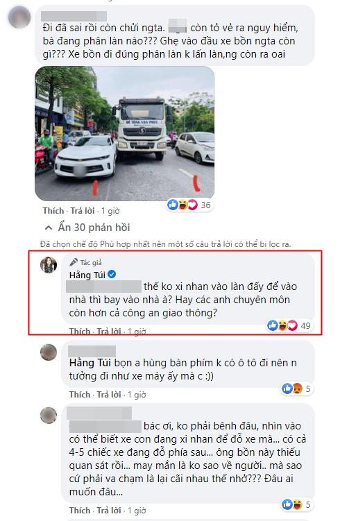 Hằng Túi va chạm giao thông, dân mạng không thương còn trách bà bầu sai vẫn cãi-4